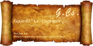 Gyurátz Csongor névjegykártya